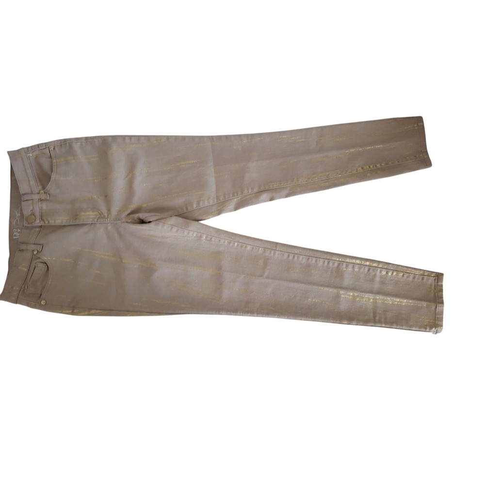 Diane Gilman Stretch Denim Beige with‎ Gold Streaks Size 4 Tall.*2 for $25 OFFER